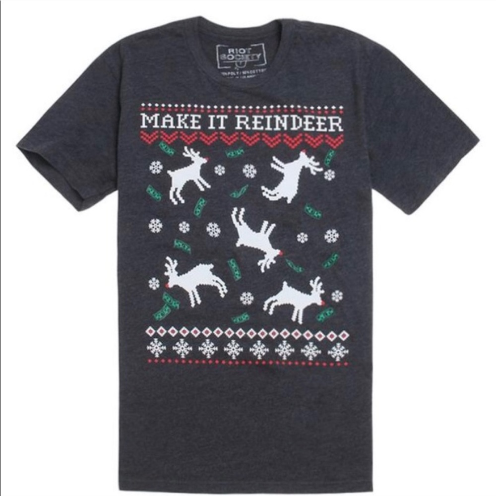 Ugly Christmas Tee Make it reinDeer